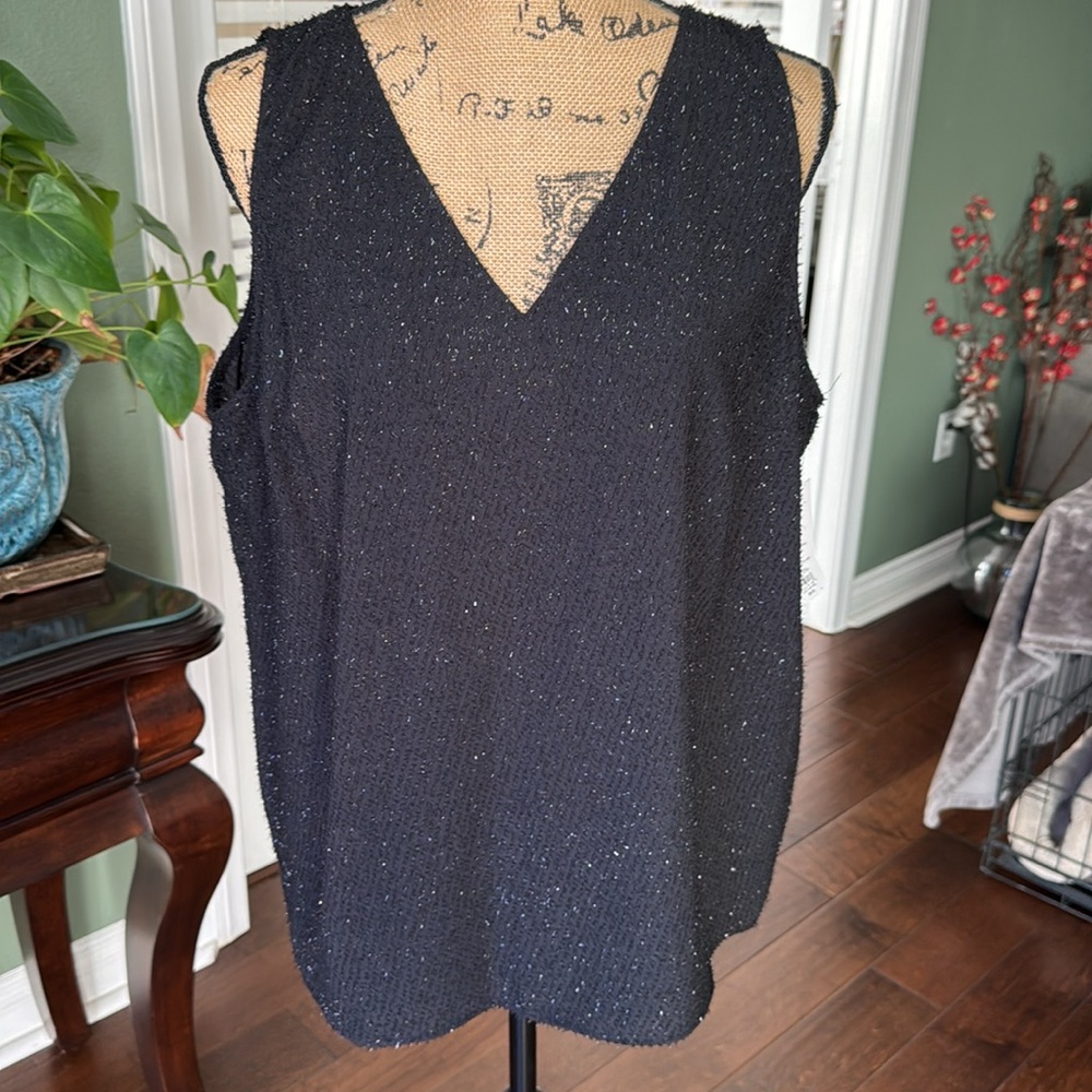 NWT Nine West Black sparkle tank top